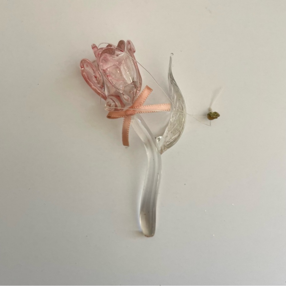 Vintage Silvestri Rose Glass Ornament